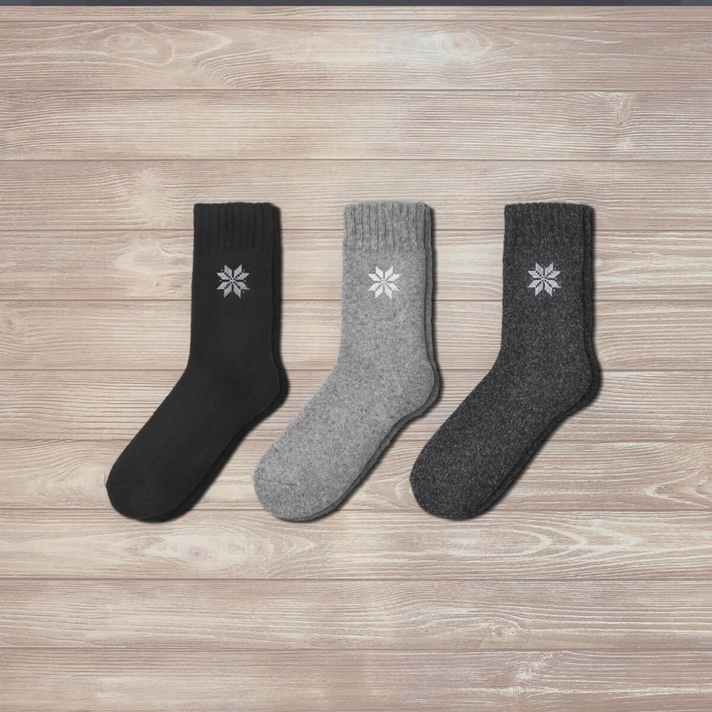 Nordic Socks Charcoal 3 pack Merino Wool Socks Unisex NWT